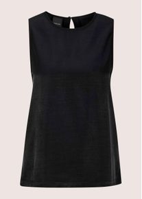 Madeleine Mode Blusentop MADELEINE "Blusentop Elegantes Businesstop mit Rundhals", Damen, Gr. 48, schwarz, Obermaterial: 51% Lyocell CLY. 49% Viskose CV., Modern, figurumspielend, Blusen Blusentop, Blusentop mit hinterem mittel Schlitz
