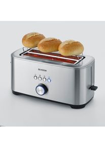 Severin Toaster "AT 2621", silber (geb&uuml;rstet, silber), B:19cm H:19,5cm T:42cm, Toaster, Toaster