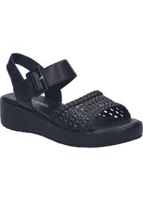Sandale Josef Seibel "Eve 06, black-black", Damen, Gr. 42, schwarz (schwarz, schwarz), Obermaterial: 100% Rindsleder Leather cow., Schuhe Sandale