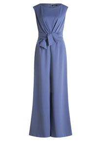 Jumpsuit Vera Mont "Jumpsuit mit weitem Bein", Damen, Gr. 42, EURO, blau (tansanit blau), Obermaterial: 95% Polyester PES. 5% Elasthan EL., Overalls Jumpsuit