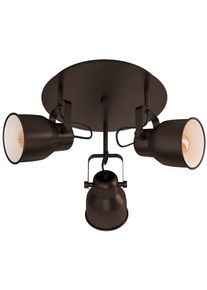 Eglo Deckenspot "MITCHLEY", braun (bronzefarben), 3, &Oslash; 50cm H: 35cm, 1 Stk., Leuchten, Deckenleuchte Vintage, Industrial, Retro, K&uuml;chenlampe, E27, &Oslash; 50 cm, Deckenspot
