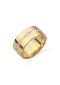 Silberring Elli "Ring Bandring mit Kristallen von Swarovski 925 Sterling Silber" Gr. 58, gold, Fingerringe, Damen, 58, Silber 925 (Sterlingsilber), Silberring