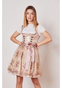 Kr&uuml;ger Dirndl KR&Uuml;GER "Dirndl Rosalia (50cm)", Damen, Gr. 42, N-Gr, beige, Obermaterial: 100% Polyester PES., herzf&ouml;rmiger Ausschnitt, Kleider Dirndl