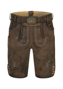 N&uuml;bler Trachtenlederhose N&Uuml;BLER "Lederhosen kurz Latz Luther", Herren, Gr. 50, EURO, braun, Obermaterial: 100% Lammleder LEL., Hosen Trachtenlederhose