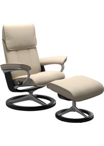 Relaxsessel stressless "Admiral", beige (cream batick), B:84cm H:100cm T:73cm, Leder BATICK: BATICK ist ein leicht korrigiertes, durchgef&auml;rbtes und genarbtes M&ouml;belleder, bei dem die meisten Unebenheiten und Spuren in der Regel entfernt wurden., Sessel, Relaxsessel, mit Signature Base, Gr&ouml;&szlig;e M & L, Gestell Schwarz
