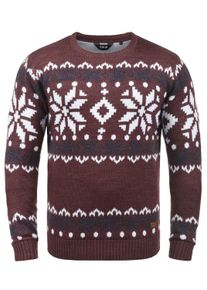!Solid Rundhalspullover SOLID "Rundhalspullover SDNorwig", Herren, Gr. M, rot (wine r mel), Obermaterial: 100% Polyacryl PAN., Pullover Rundhalspullover