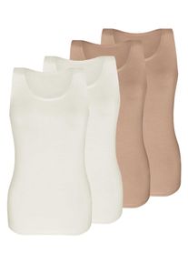 Sassa Mode Achseltop SASSA "4er Sparpack Top LOVELY SKIN", Damen, Gr. 40, N-Gr, bunt (ivory beige), Obermaterial: 95% Modal CMD. 5% Elasthan EL., Unterhemden Achseltop
