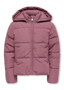 Steppjacke KIDS Only "KOGJUTA LIFE SHORT PUFFER OTW NOOS", M&auml;dchen, Gr. 152, bunt (rose braun), Steppware, Obermaterial: 100% Polyester, unifarben, regular fit h&uuml;ftlang, mit innenliegendem Gummizug, Jacken Steppjacke