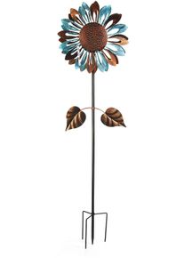 Gartenstecker Locker "Windrad Dekostecker SUNNY", braun, B:60cm H:213cm, Metall, Gartenstecker, Gartenstecker
