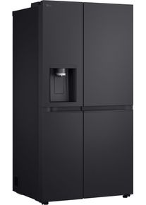 LG Side-by-Side "GSLE91MBAB", Energieeffizienz: B, silber (essence schwarz steel), B:91,3cm H:179cm T:73,1cm, K&uuml;hlschr&auml;nke, Eis-, Crushed Ice- und Wasserspender, Total No Frost, Side-by-Side
