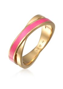 Silberring Elli "Ring Wickelring Emaille 925 Silber" Gr. 60, pink, Fingerringe, Damen, 60, Silber 925 (Sterlingsilber), Silberring