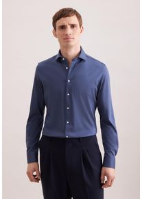 Businesshemd Seidensticker "Schwarze Rose", Herren, Gr. S (37), normale &Auml;rmell&auml;ngen, grau, 50% Baumwolle, 50% Modal, unifarben, slim fit, 2-Knopf-Manschette, Hemden Businesshemd, Slim 1/1 Kentkragen Uni