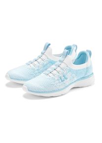 Sneaker Lascana "Slipper, Halbschuh, Turnschuhe, Slip-On-Sneaker", M&auml;dchen, Gr. 40, blau (hellblau), Obermaterial: 100% Textilmaterial. Decksohle: 100% Textilmaterial. Futter: 100% Textilmaterial. Laufsohle: 100% Synthetik, unifarben mit Farbeinsatz, Basic, Schuhe Sneaker, bequem zum Reinschl&uuml;pfen mit elastischen Schn&uuml;rb&auml;ndern Unisex VEGAN
