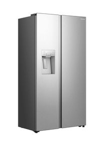 HISENSE Side-by-Side "RS5P528ST", Energieeffizienz: E, inox, B:91,1cm H:178,6cm T:61,5cm, K&uuml;hlschr&auml;nke, Wasser-& Eisspender, Side-by-Side