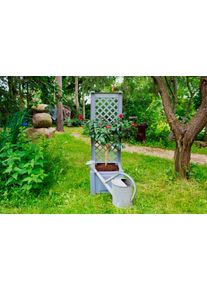 Spalier KHW, grau, B:43cm H:140cm T:43cm, Kunststoff, Rankhilfen, Spalier, mit Pflanzkasten, BxTxH: 43x43x140 cm
