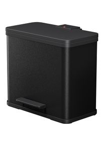M&uuml;lleimer Hailo "&Ouml;ko duo Plus L", schwarz, B:47cm H:43cm T:34cm, Metall, M&uuml;lleimer, M&uuml;lleimer, 26 l, Stahlblech o. Edelstahl, Kunststoff Inneneimer, Made in Germany