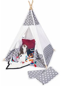 Spielzelt Pinolino "Tipi Jakara", grau (wei&szlig;, grau), Spielzelte, KinderB:120cm H:155cm L:110cm T:120cm &Oslash;:18cm, Spielzelt, B:120cm H:155cm L:110cm T:120cm &Oslash;:18cm