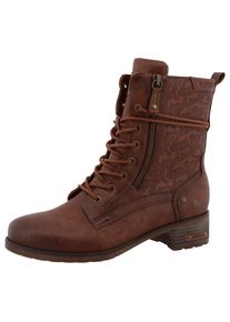 Winterstiefelette Mustang Shoes "Fabienne", Damen, Gr. 38, cognac, Lederimitat, Textil, used, Schuhe Winterstiefelette, Stiefelette, Winterboots mit Warmfutter
