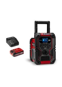 Baustellenradio Einhell "Akku-Radio TE-CR 18 Li (1x 4,0 Ah PLUS)", schwarz (schwarz, rot), B:24,5cm H:26,8cm T:17,6cm, Radios, Baustellenradio, Inkl. Akku und Ladeger&auml;t