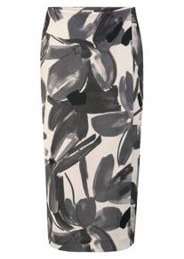 Bleistiftrock Alba Moda "Rock Rock mit floralem Print", Damen, Gr. 38, grau (anthrazit), Obermaterial: 95% Polyester PES. 5% Elasthan EL., Modern, figurbetont, R&ouml;cke Bleistiftrock