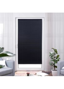 Plissee K-home "COMO", schwarz, B:25cm H:130cm, Obermaterial: 100% Polyester, Plissees, Plissee