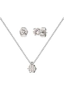 Ohrring und Ketten Set Engelsrufer "Multipack Schmuck Geschenk SHINY", silber (silberfarben, kristallwei&szlig;, kristallwei&szlig;), Schmuck_Sets, Herren, Silber 925 (Sterlingsilber), Ohrring und Ketten Set, mit Zirkonia (synth.)
