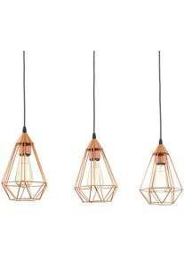 Eglo H&auml;ngeleuchte "TARBES Pendellampe, Stahl, IP20, E27, Vintage, Esstischlampe, Lampe", schwarz (kupferfarben, schwarz), 3, Leuchten, H&auml;ngelampe, Vintage, Retro, Industrial, Esszimmerlampe, E27, H&auml;ngeleuchte