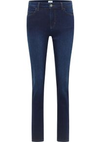 Slim-fit-Jeans Mustang "Damen Style Crosby Relaxed Slim", Damen, Gr. 30, L&auml;nge 32, blau (blau 701), Denim/Jeans, 99% Baumwolle, 1% Elasthan, unifarben, slim fit, Jeans Slim-fit-Jeans
