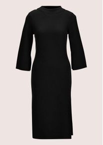 Madeleine Mode Strickkleid MADELEINE "Strickkleid Halbarm Kaschmir-Strickkleid in Midil&auml;nge", Damen, Gr. 38, N-Gr, schwarz, Obermaterial: 90% Schurwolle WV. 10% Kaschmir WS., Modern, normal, Kleider Strickkleid, Feminines Strickkleid mit Seitenschlitz