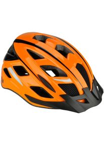 FISCHER BIKE Fahrradhelm FISCHER FAHRRAD "Urban Sport S/M" Gr. S, orange, Helme, S/M Kopfumfang: 52cm - 59cm, Fahrradhelm, Verstellbarer Innenring-System; mit beleuchtetem Innenring-System