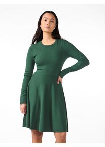 Strickkleid Y.A.S "YASBECCO", Damen, Gr. XS, N-Gr, gr&uuml;n (sycamore), Jersey, Obermaterial: 65% Viskose, 35% Nylon, unifarben, Rundhals, Kleider Strickkleid, mit Spitze am &Auml;rmelsaum