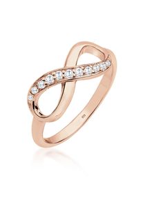 Silberring Elli "Ring Infinity Zirkonia Eye Catcher 925 Sterling Silber" Gr. 52, rosa (rosegold), Fingerringe, Damen, 52, Silber 925 (Sterlingsilber), Silberring