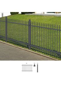 Metallzaun Alberts "Anbauset Chaussee", grau, H:120cm, Aluminium, Zaunelemente, Metallzaun, H&ouml;he: 100 und 120 cm, Breite: 200 cm, zum Aufschrauben