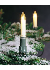 Konstsmide Christbaumkerzen, wei&szlig;, Dioden 16 Stk. Flammen 16 Stk., Kabell&auml;nge 1,6m x Gesamtl&auml;nge 12m, Lichterketten, Baumkette, Schaftkerzen, teilbarer Stecker, 16 klare Birnen, Christbaumkerzen