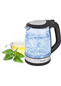 Exquisit Wasserkocher "WK 3501 swg", schwarz (schwarz, glas), B:16,5cm H:24,2cm T:23cm, Wasserkocher, Wasserkocher