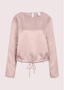 Madeleine Mode Langarmbluse MADELEINE "Blusenshirt Schlupfbluse mit Tunnelzug und Bindeband", Damen, Gr. 44, beige (cappuccino), Obermaterial: 72% Viskose CV. 28% Seide silk., Modern, Blusen Langarmbluse, Bluse mit Tunnelzug und Bindeband