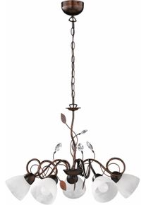 Trio LEUCHTEN Pendelleuchte "Traditio", braun (rostbraun), 5, &Oslash; 70cm H: 42cm, Leuchten, H&auml;ngeleuchte, H&auml;ngelampe, Pendelleuchte