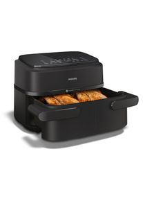 Philips Hei&szlig;luftfritteuse "Airfryer 1000 Flexible Basket NA150/00, zwei K&ouml;rbe mit 7.1L", schwarz, B:30,1cm H:29,5cm T:43,8cm, Fritteusen, RapidAir Technologie und 10 Kochfunktionen; Schwarz, Hei&szlig;luftfritteuse