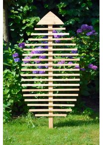 Rankhilfe Dobar "Design Rankhilfe in Blattform "Fagus", natur, B:84cm H:160cm T:6,5cm, Massivholz, Metall, Rankhilfen, Rankhilfe, 84 x 6,5 x 160 cm, Gewicht: ca. 9,5 kg
