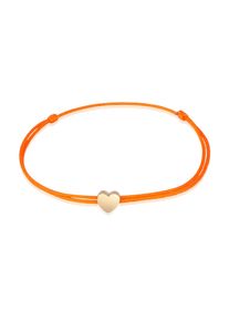 Armkette Elli "Armband Herz Liebe Textil Romantik 925 Silber" Gr. 160, orange, Armb&auml;nder, Damen, Silber 925 (Sterlingsilber), Armkette
