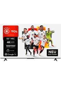 TCL LED-Fernseher "55V6C", Energieeffizienz: E, schwarz, 55 &Prime;, Fernseher, 4K HDR, Multi-HDR, Dolby Vision, Game Master, Smart TV, Apple TV, LED-Fernseher