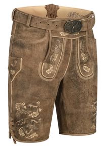 N&uuml;bler Trachtenlederhose N&Uuml;BLER "Lederhose Siegbert", Herren, Gr. 52, EURO, braun, Obermaterial: 100% Lammleder LEL., Hosen Trachtenlederhose