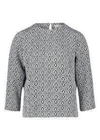 Klassische Bluse Cartoon "Blusenshirt mit Jacquard", Damen, Gr. 40, blau (dunkelblau, blau), Obermaterial: 50% Polyester PES. 34% Baumwolle CO. 15% Viskose CV. 1% Elasthan EL., Blusen Klassische Bluse