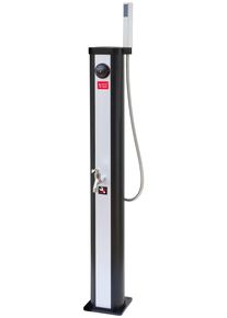 Gartendusche Ubbink "SOLARIS "ELITE", schwarz (schwarz, silber), B:17,5cm H:118cm L:17,5cm, Polyvinylchlorid (PVC), Outdoorduschen, Gartendusche, inkl. Handbrause