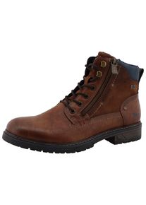 Schn&uuml;rboots Mustang Shoes "Marcas", Herren, Gr. 44, Textil, braun, Lederimitat, used, Basic, Schuhe Schn&uuml;rboots, Business Stiefel, Boots mit Textilfutter