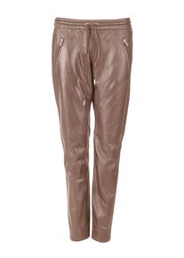 Lederhose JCC "Lederhose 3102153", Damen, Gr. 54, EURO, grau (taupe), Obermaterial: 100% Lammleder LEL. Futter: 100% Baumwolle CO., Hosen Lederhose