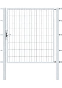 Zauneinzelt&uuml;r Alberts "Flexo", silber (silberfarben), B:150cm H:160cm, Stahl, Tore, Zauneinzelt&uuml;r, 150 cm Breite, in versch. H&ouml;hen