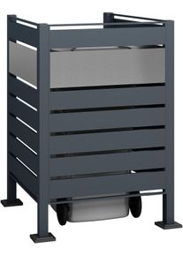 M&uuml;lltonnenbox WESTMANN "Planum", grau (anthrazit), B:90cm H:120cm T:90cm, Stahl, Aufbewahrungsboxen, M&uuml;lltonnenbox, M&uuml;lltonnenverkleidung & Sichtschutz