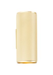 Brilliant Wandleuchte "Marty", schwarz (sand schwarz, matt goldfarben), 2, &Oslash; 6cm H: 15cm, 1 Stk., Leuchten, Up/Down Light, 16 x 7 cm, GU10, Aluminium, Wandleuchte