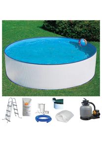 Rundpool Konifera "USEDOM 3", wei&szlig;, H:90cm &Oslash;:450cm, Schwimmbecken, Rundpool, H&ouml;he 90 cm, in versch. Gr&ouml;&szlig;en erh&auml;ltlich